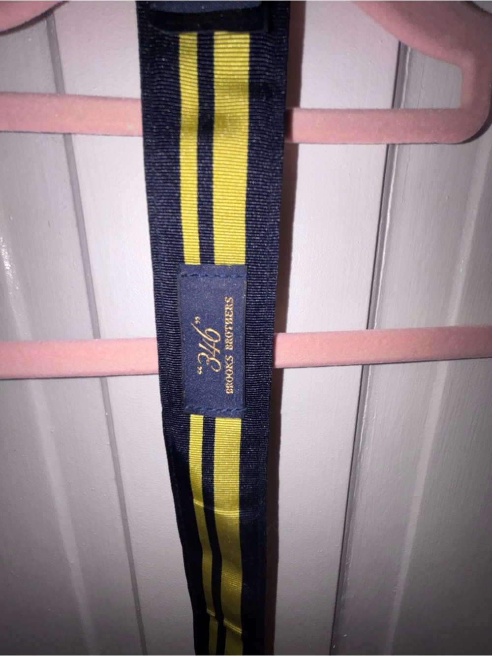 Brooks Brothers Men's Navy & Yellow Striped Belt size Medium (36-38) #classy